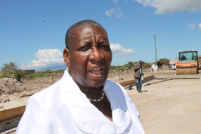 Dr. Robertine Chaderton, Chairperson of the St. Kitts and Nevis Sugar Industry Diversification Foundation’s Board of Counsellors, during a field visit to Nevis on February 14, 2017